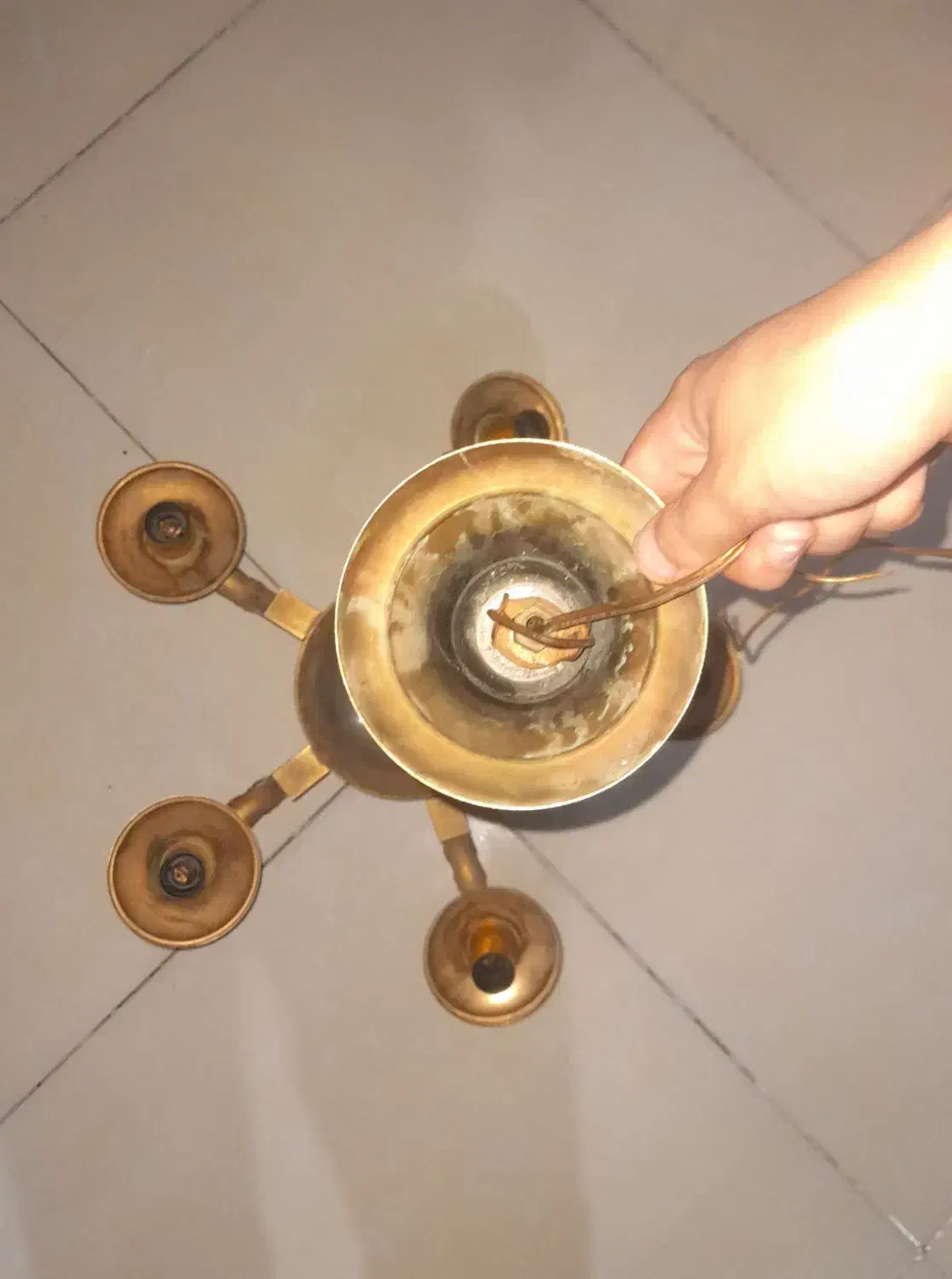 لوستر ۵شعله برنز|لوستر و چراغ آویز|تهران, جوادیه تهرانپارس|دیوار