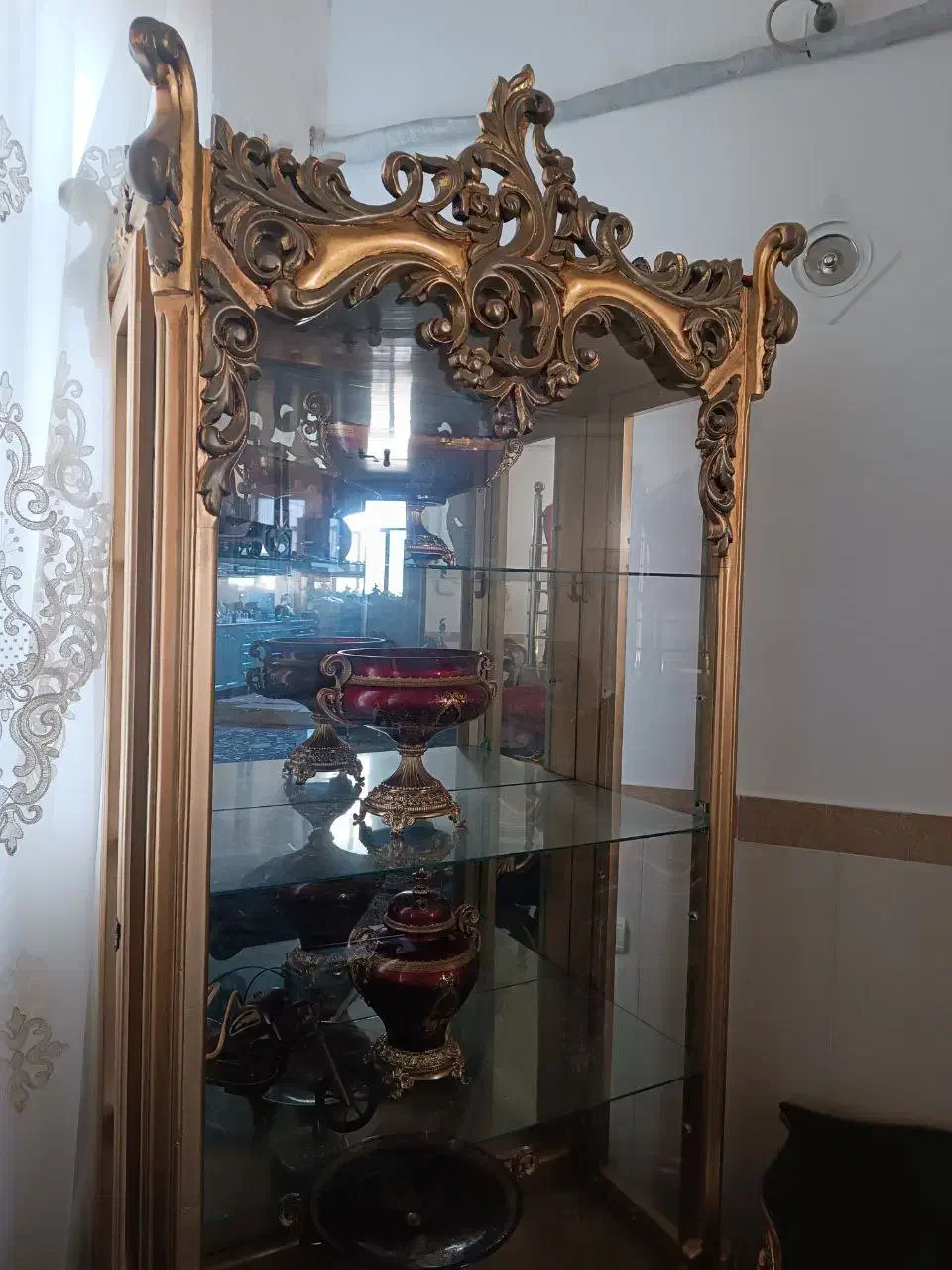 بوفه چوبی|بوفه، ویترین، کنسول|میانه, |دیوار