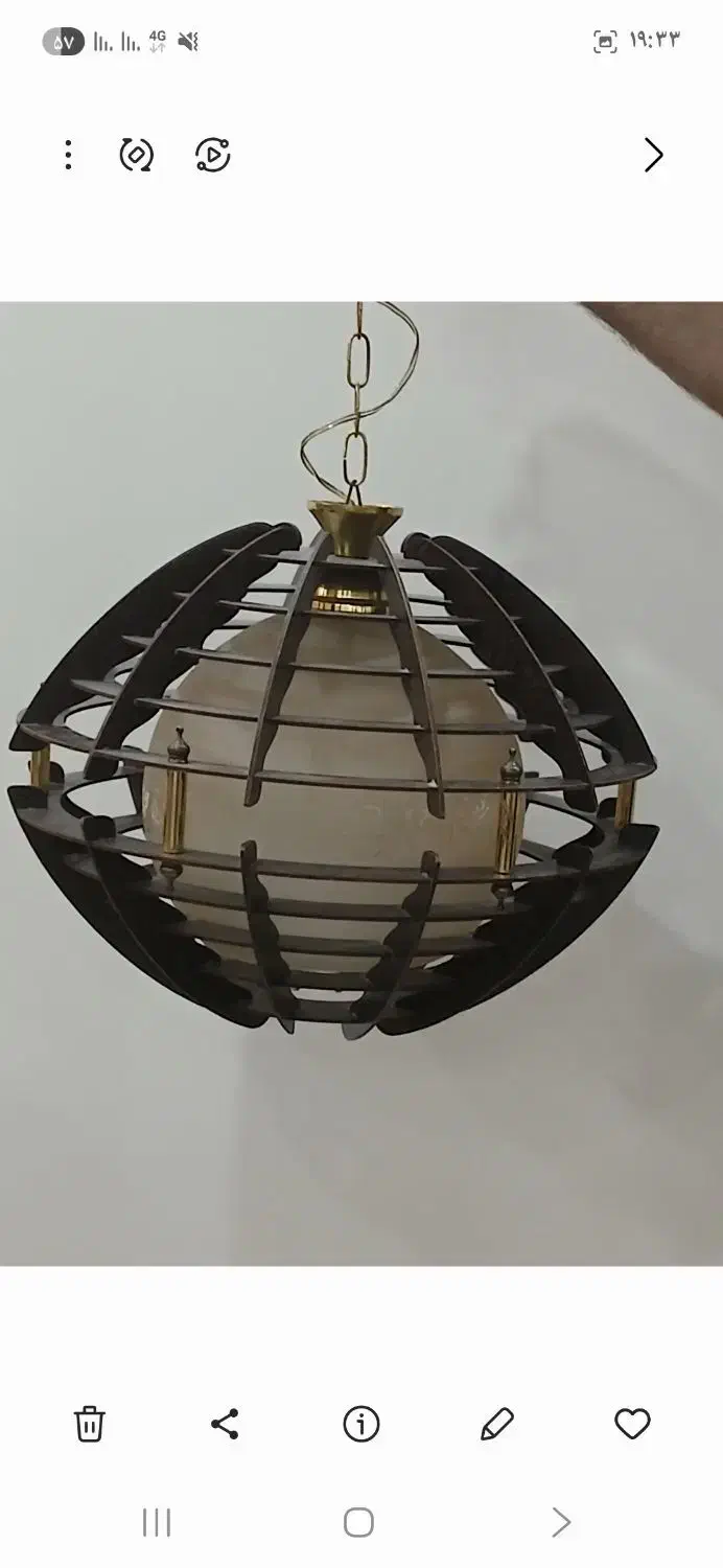 لوستر چوبی بزرگ وزیبا|لوستر و چراغ آویز|اراک, |دیوار