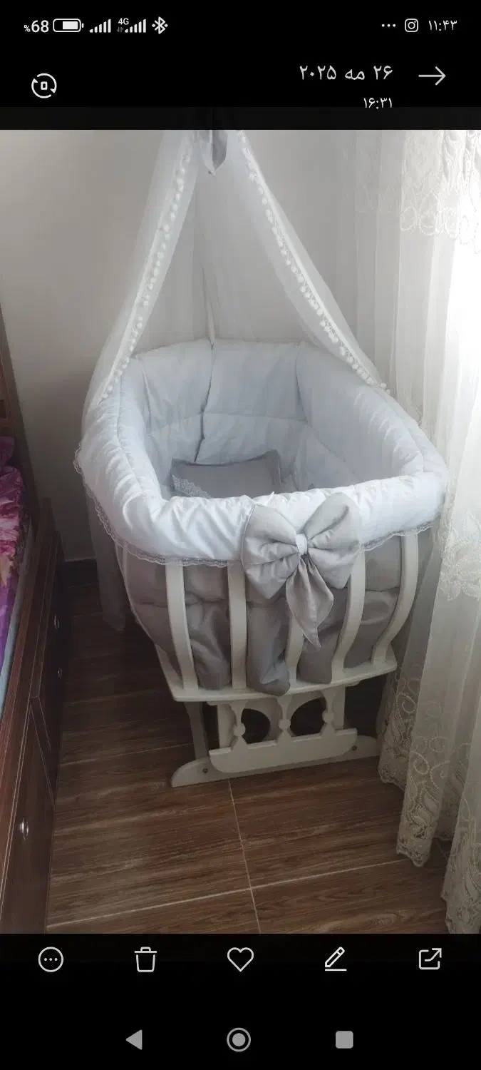 تخت گهواری|تخت و سرویس خواب|خلخال, |دیوار