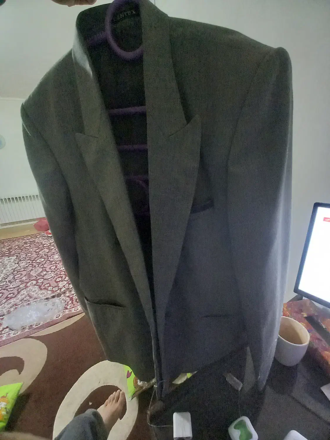 کت تک  خاکستری در حد نو|لباس|بروجرد, |دیوار