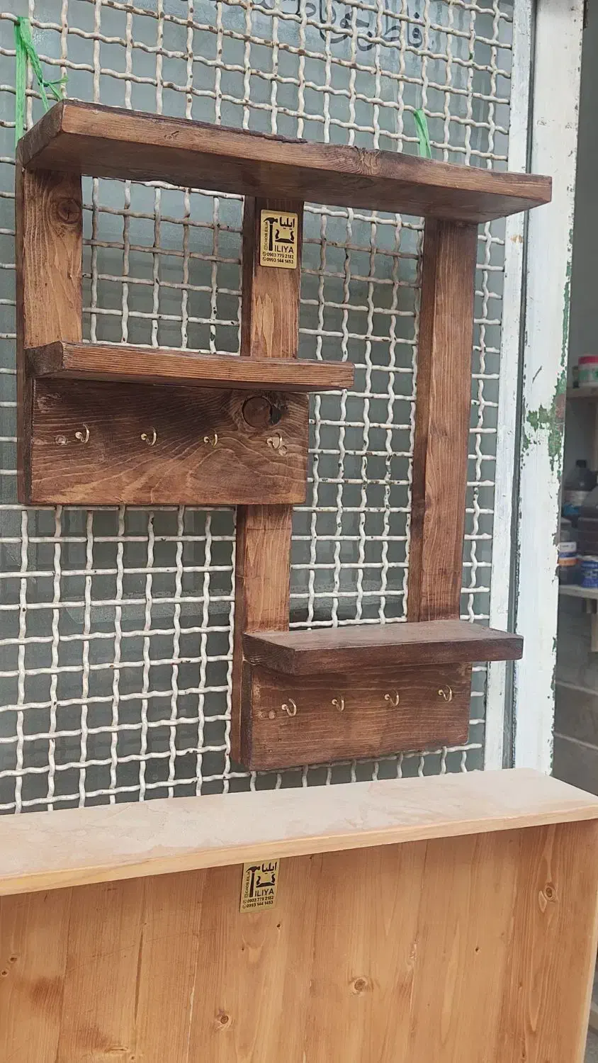 شلف چوبی|کتابخانه، شلف، قفسه‌های دیواری|قم, وادی السلام|دیوار