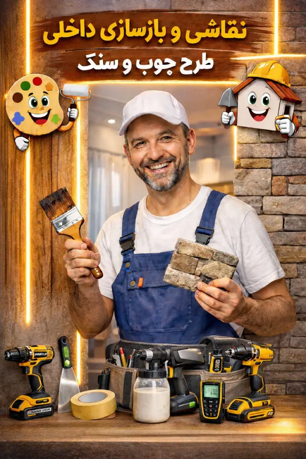 نقاشی و بازسازی داخلی*با تجربه و حرفه‌ای *رنگ نور.|خدمات پیشه و مهارت|مشهد, دانشجو|دیوار