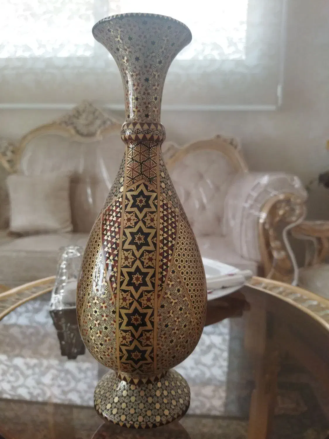 گلدان خاتم کاری|صنایع دستی و سایر لوازم تزئینی|اصفهان, سروستان|دیوار