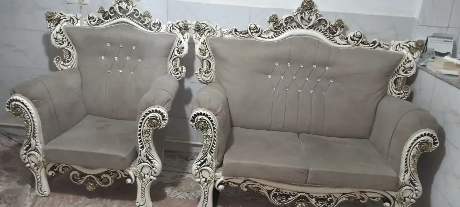 مبل ۷نفره سلطنتی|مبلمان خانگی و میز عسلی|باقرشهر, |دیوار