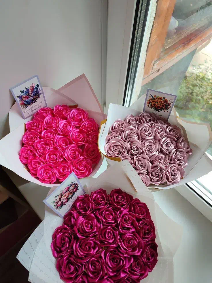 گل های روبانی|گل مصنوعی|آذرشهر, |دیوار