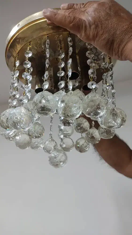 دوعددلوستر استیل و طلایی رنگ سالم|لوستر و چراغ آویز|تهران, تهرانسر شرقی|دیوار