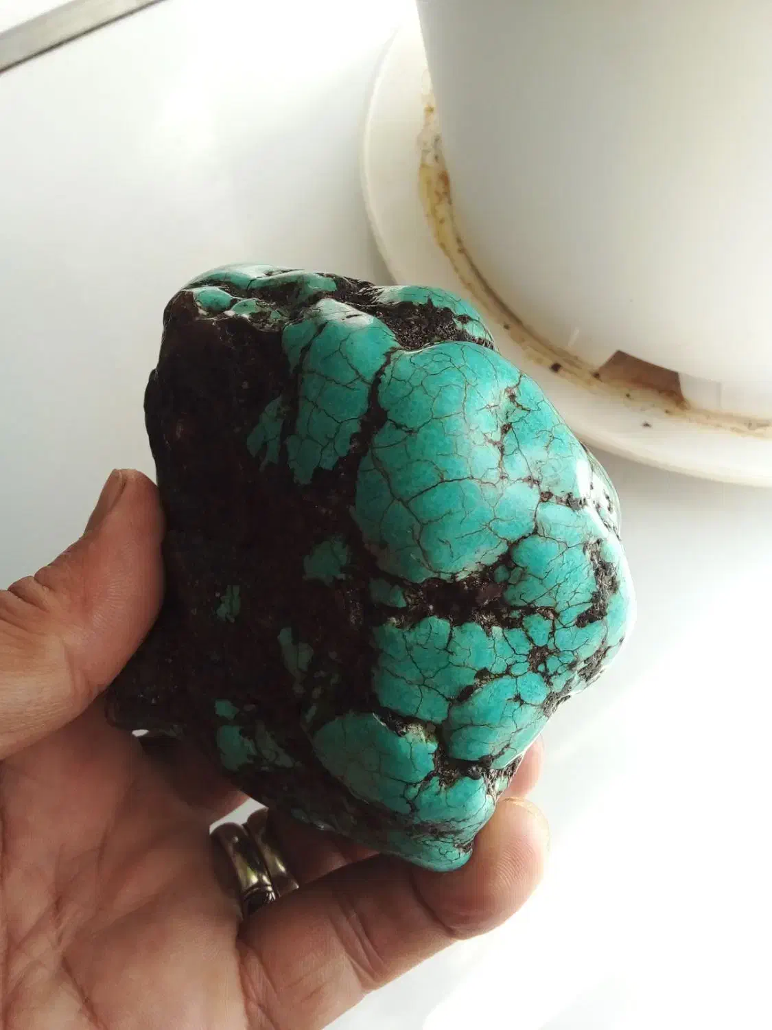 سنگ فیروزه راف ۵۰۰ گرمی|جواهرات|رامسر, |دیوار