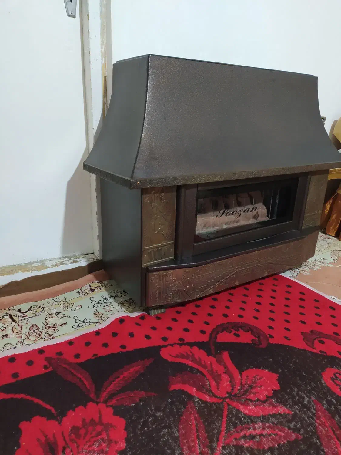 بخاری گازی شومینه سوزان|بخاری، هیتر، شومینه|ارومیه, |دیوار