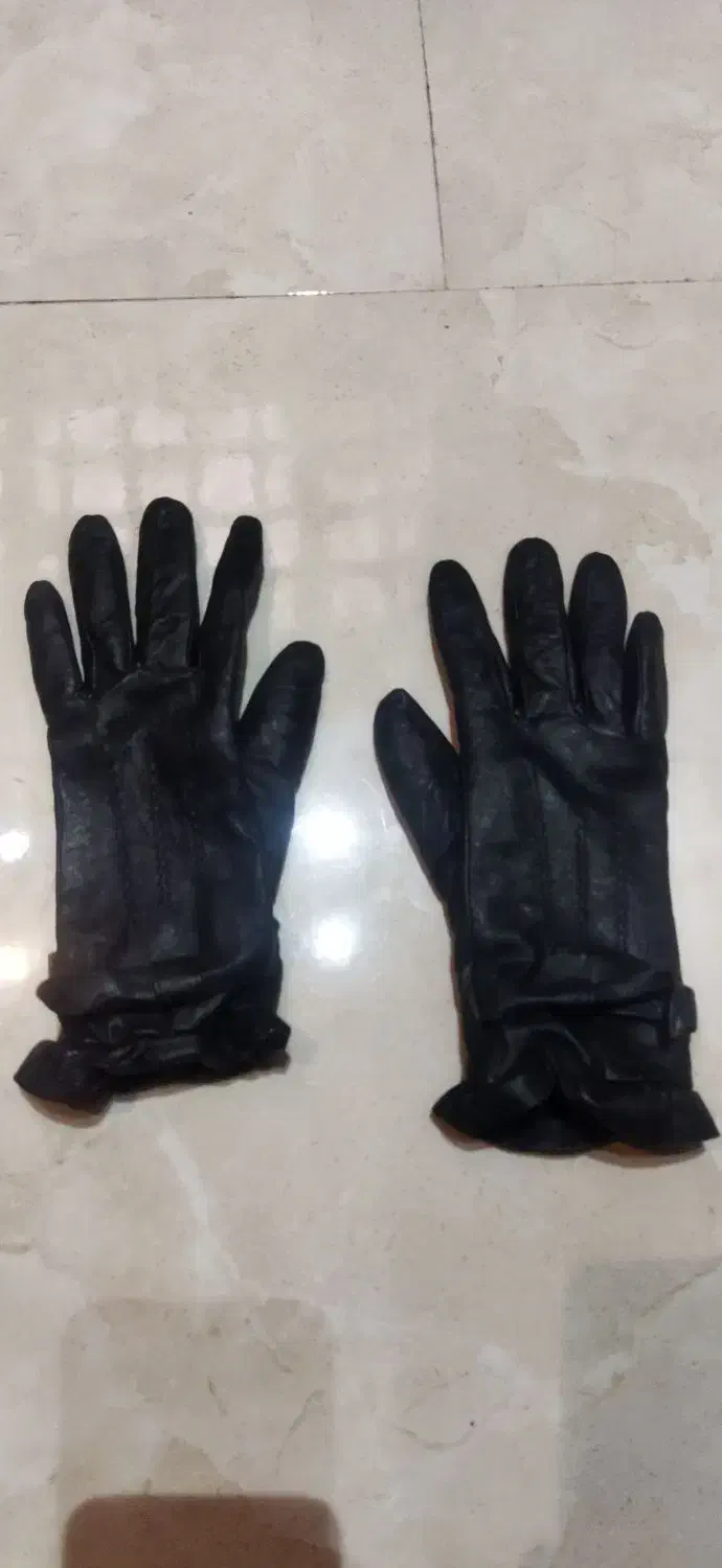 دستکش تمام چرم زنانه خارجی در حد نو|لباس|تهران, تسلیحات|دیوار