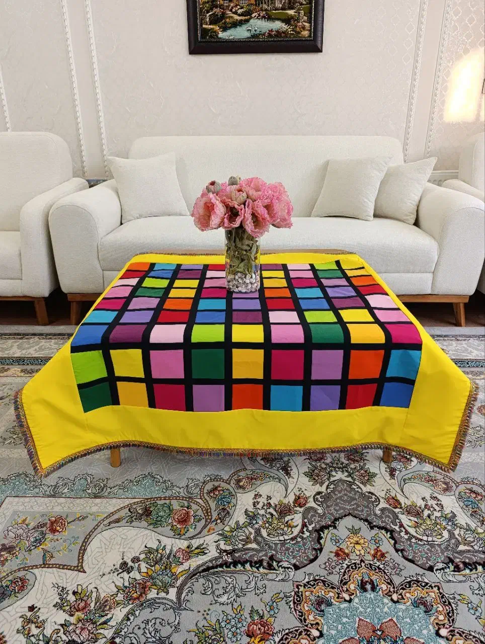 رومیزی چهل تکه دوزی|پرده، رانر، رومیزی|شیراز, سینما سعدی|دیوار