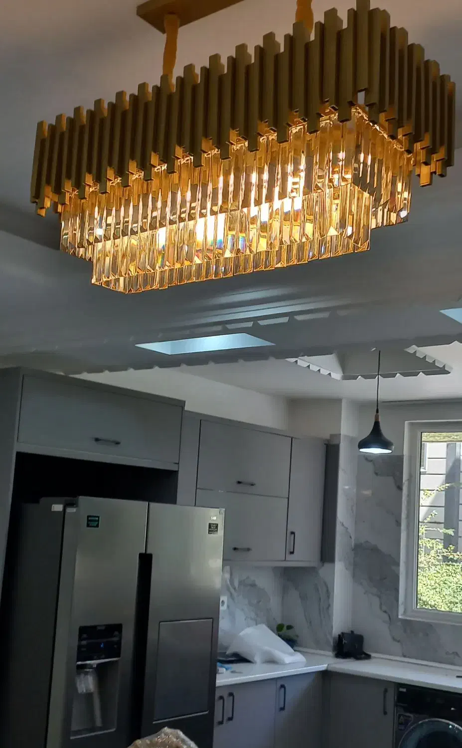لوستر سقفی و آویزی کریستال برگی و کاردی|لوستر و چراغ آویز|تهران, جابری|دیوار