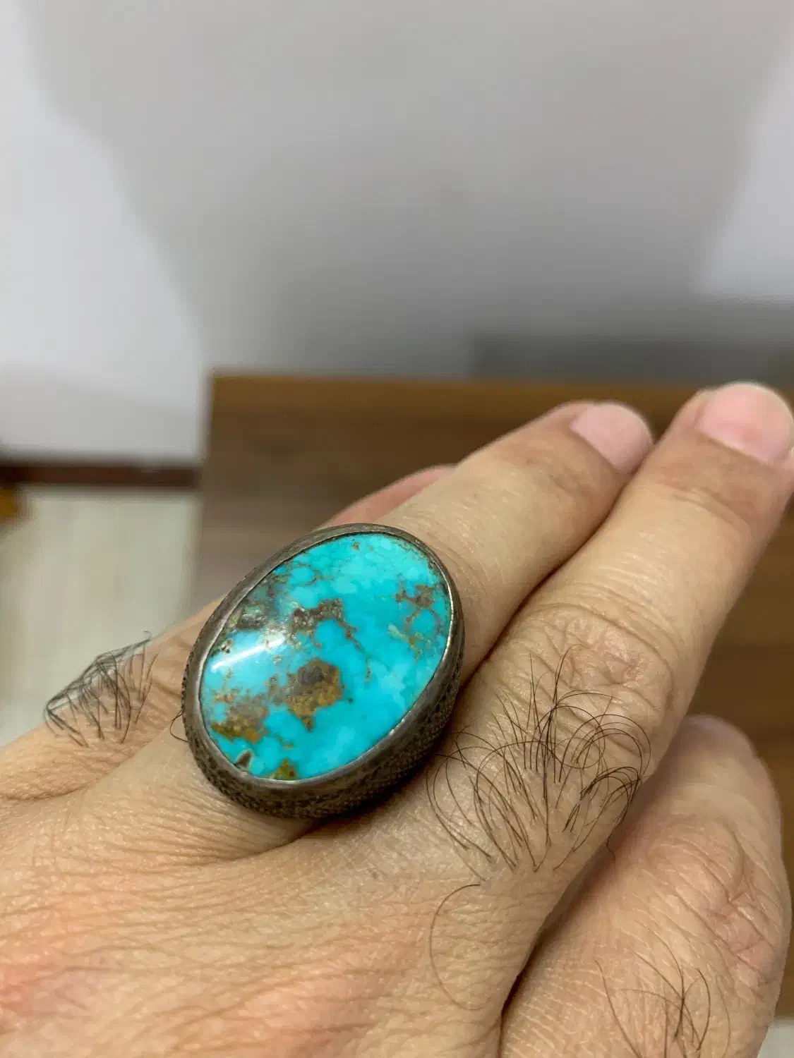 انگشتره نقره فیروزه نیشابور|جواهرات|آمل, |دیوار