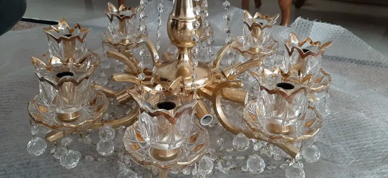 لوستر طلاکاری شده|لوستر و چراغ آویز|اردبیل, |دیوار