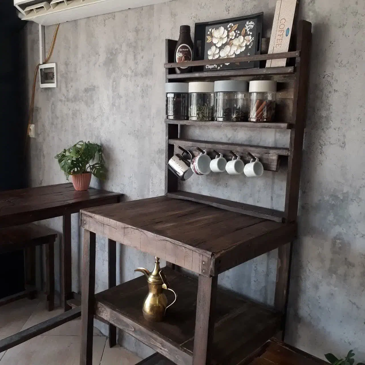 مینی بار بارخانگی میز دست ساز میز دستگاه قهوه ساز|صنایع دستی و سایر لوازم تزئینی|اصفهان, صدف|دیوار