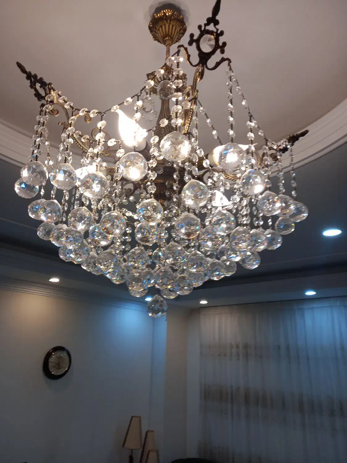 لوستر پنج شاخه|لوستر و چراغ آویز|ری, فیروزآبادی|دیوار