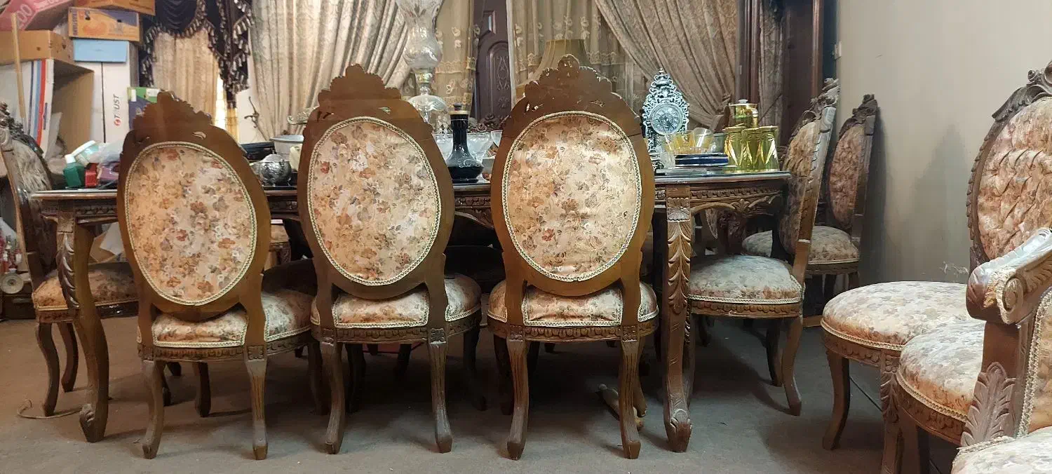 مبلمان سلطنتی ۱۰ نفره و میز غذا خوری  ۸ نفره|مبلمان خانگی و میز عسلی|اهواز, کیانپارس |دیوار