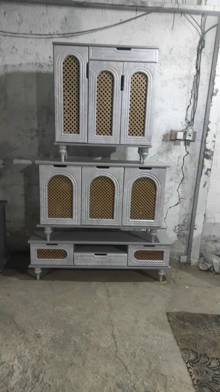 ست آینه کنسول مدل حصیری|بوفه، ویترین، کنسول|هشتگرد, شهرک راه آهن|دیوار