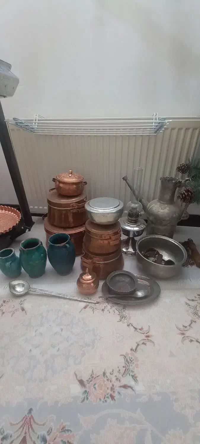 ظروف مسی قدیمی|کلکسیون اشیاء عتیقه|شهرضا, |دیوار
