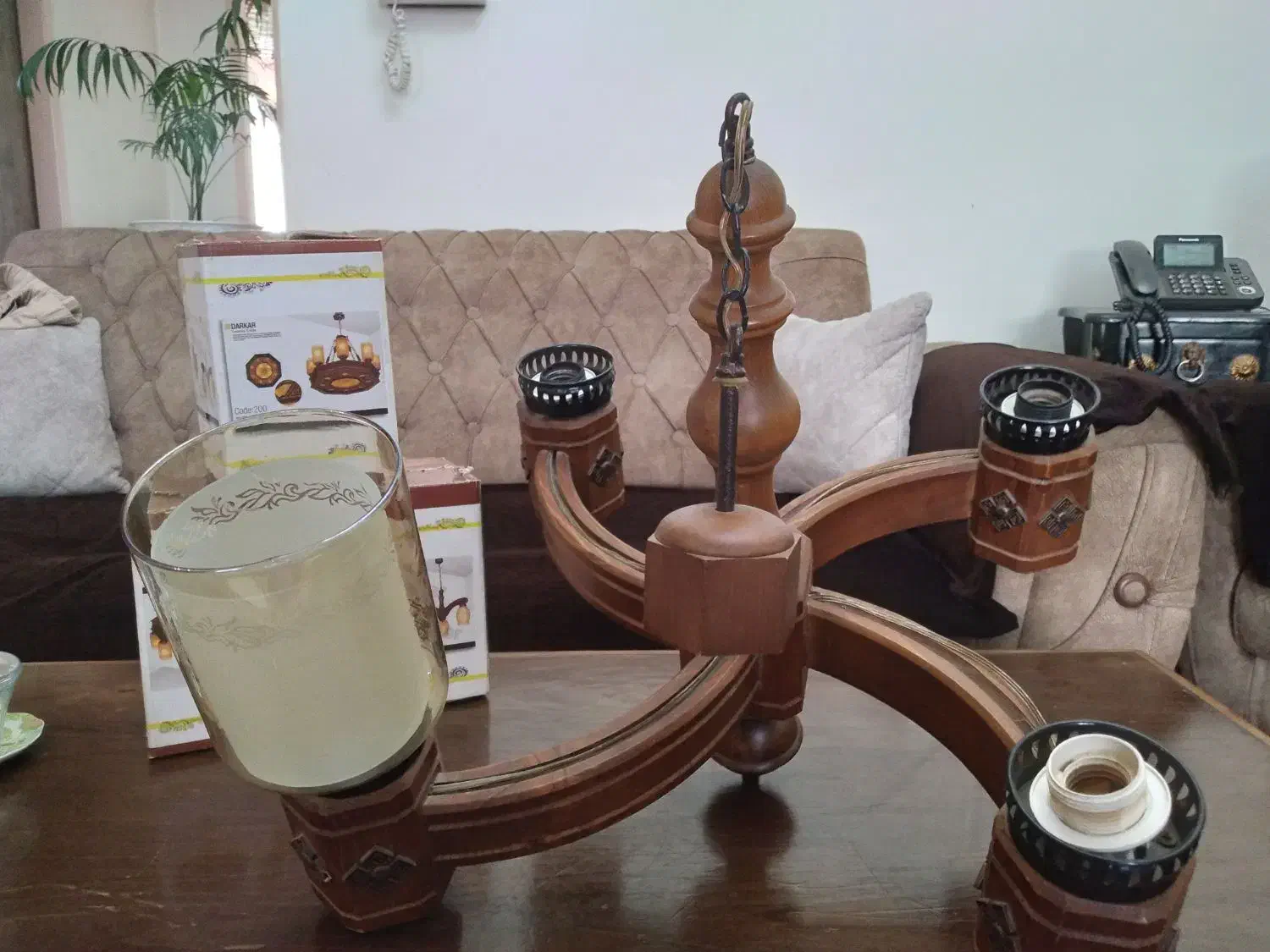 لوستر چوبی|لوستر و چراغ آویز|تهران, فلاح|دیوار