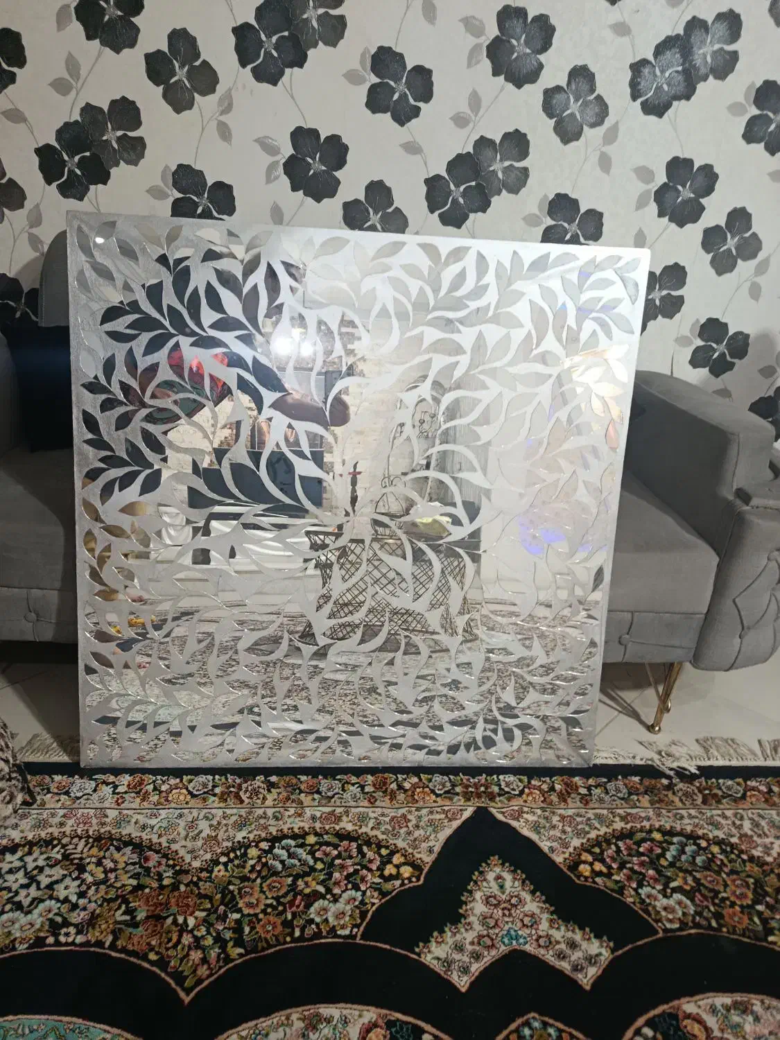 تابلو ایینه کاری کار دست|ساعت دیواری و تزئینی|آبادان, |دیوار