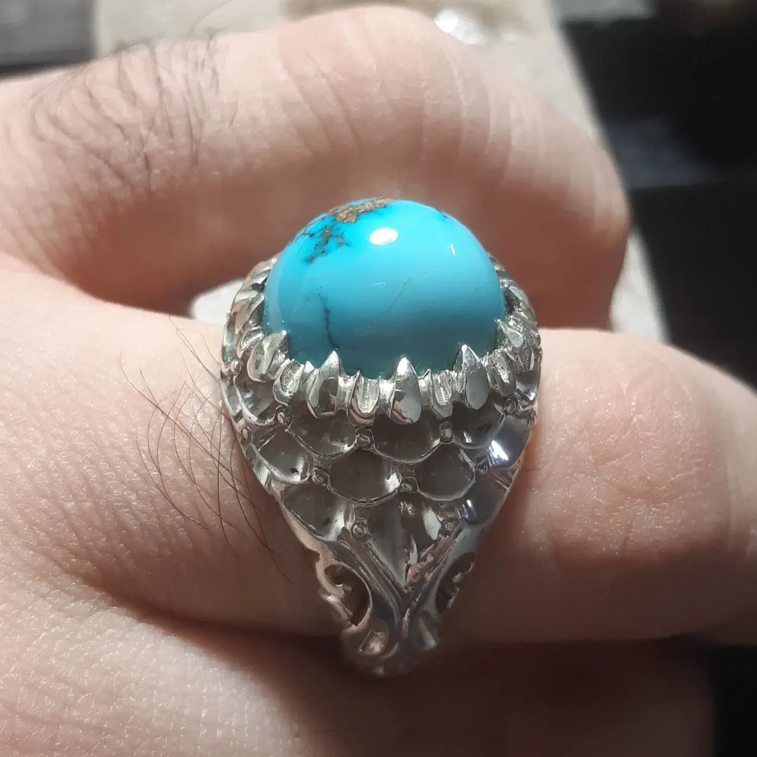 انگشتر فیروزه عجمی شجر|جواهرات|قم, شهر قائم|دیوار