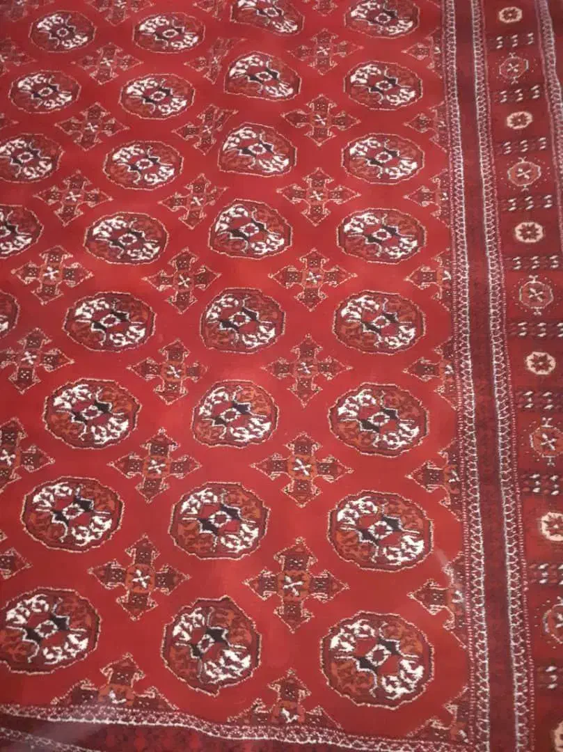 قالی دست بافت و پشتی(ترکمنی)|فرش|گنبد کاووس, |دیوار