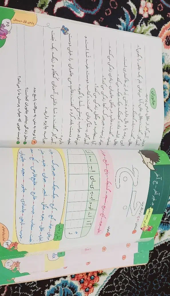 کتاب کار و کمک آموزشی اول دبستان(املا و روانخوانی)|لوازم التحریر|اصفهان, شیخ طوسی|دیوار
