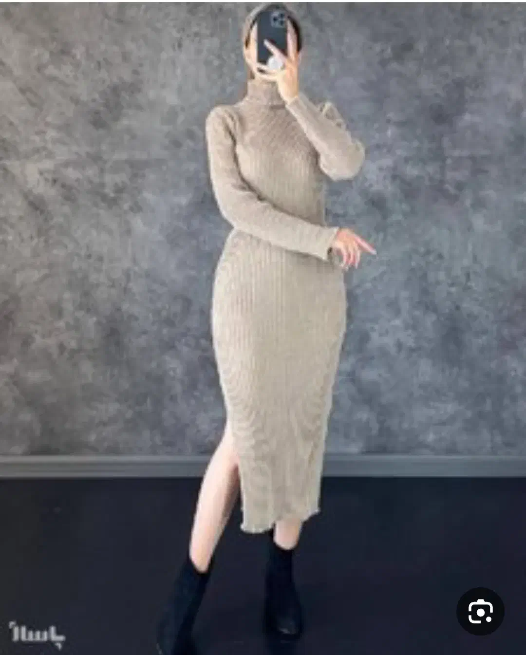 بافت مشکی بلند بغل چاک استین فینگر تا سایز ۴۶|لباس|خرمآباد, |دیوار