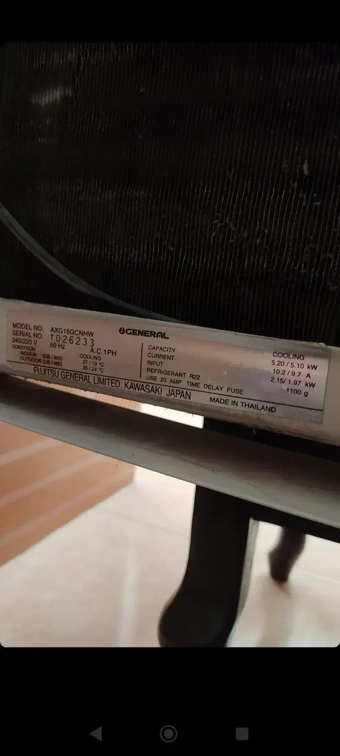 کولر پنجره ای جنرال در حد|کولر گازی و فن‌کوئل|آشخانه, |دیوار