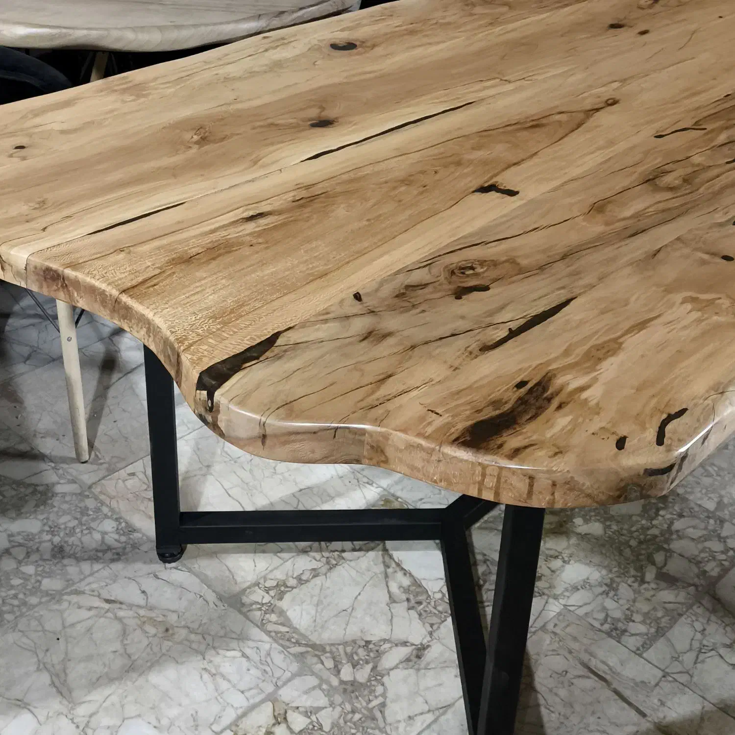 نهارخوری روستیک شش یا هشت نفره چوب چنار و فلز|میز و صندلی غذاخوری|تهران, شهرک شریفی|دیوار