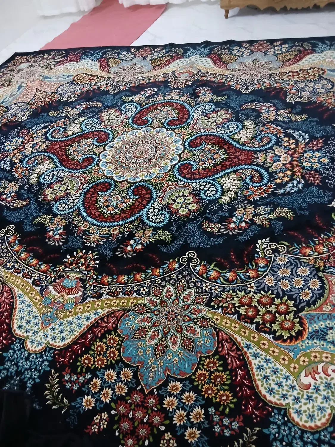 یک جفت فرش ۷۰۰ شانه|فرش|فیروزه, |دیوار