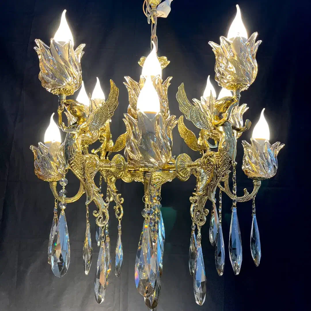 تولیدی لوسترهای برنز رستمی .لوستر ۲۰ شعل.ه برنز|لوستر و چراغ آویز|نظرآباد, نظرآباد|دیوار