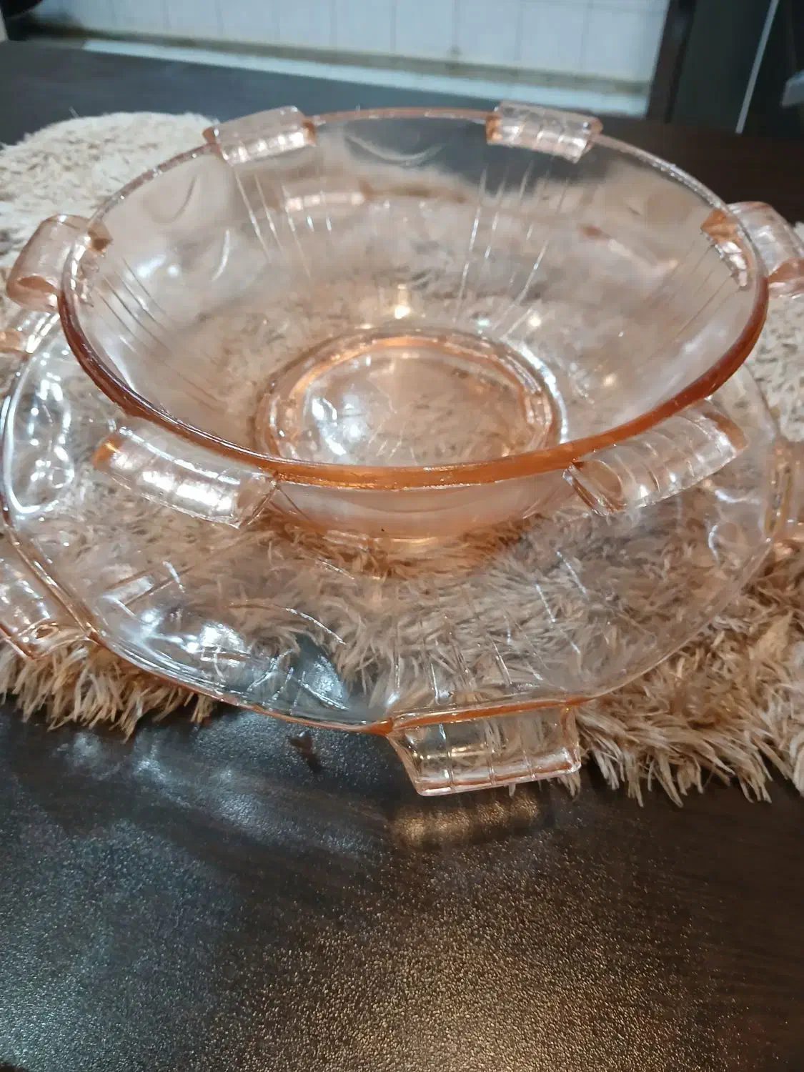 کریستال اصل چک صورتی رنگ|ظروف سرو و پذیرایی|ری, منصوریه منگل|دیوار