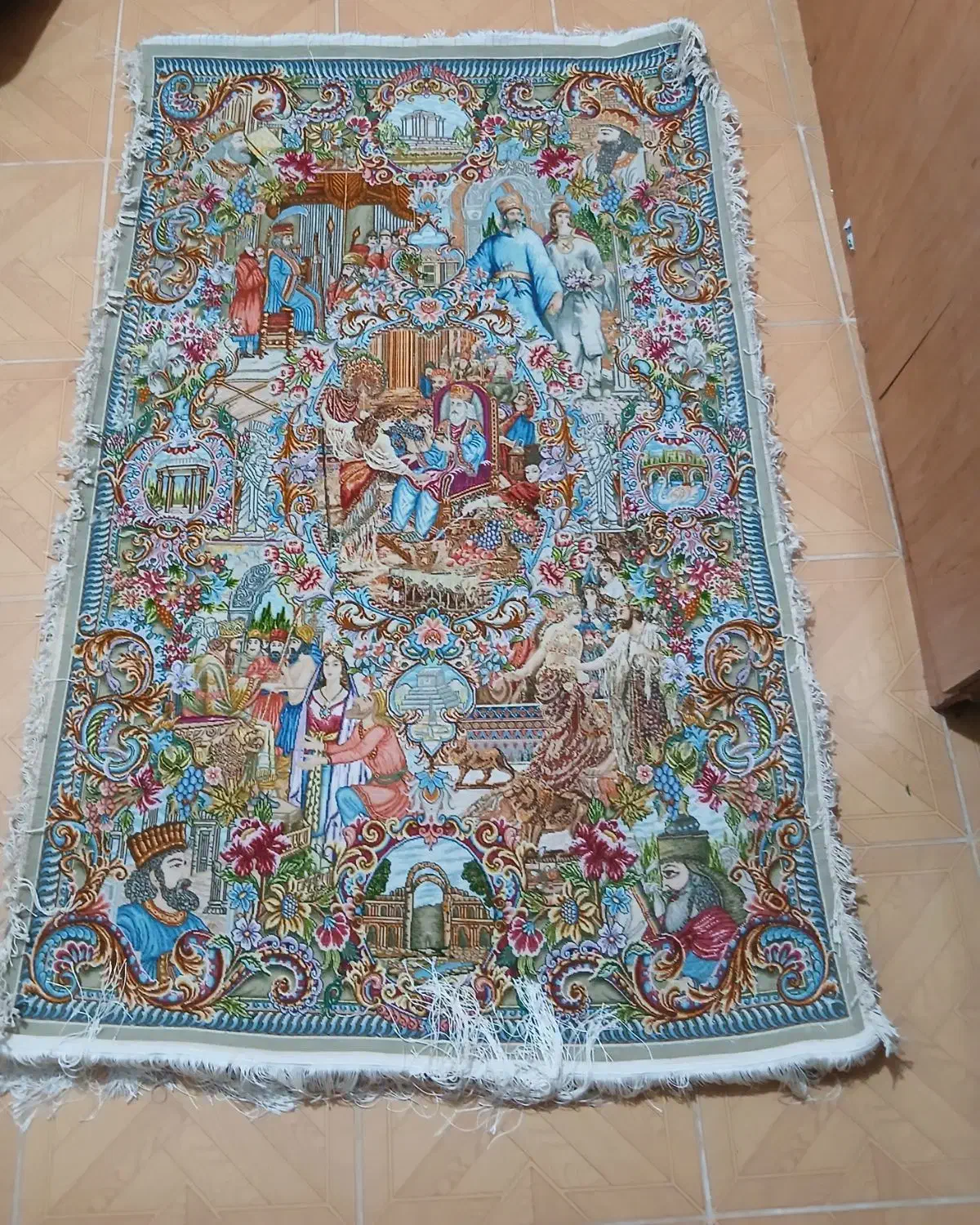 فرش دستبافت سلاطین چله ابریشم و گل ابریشم|فرش|رشت, سلیمانداراب|دیوار