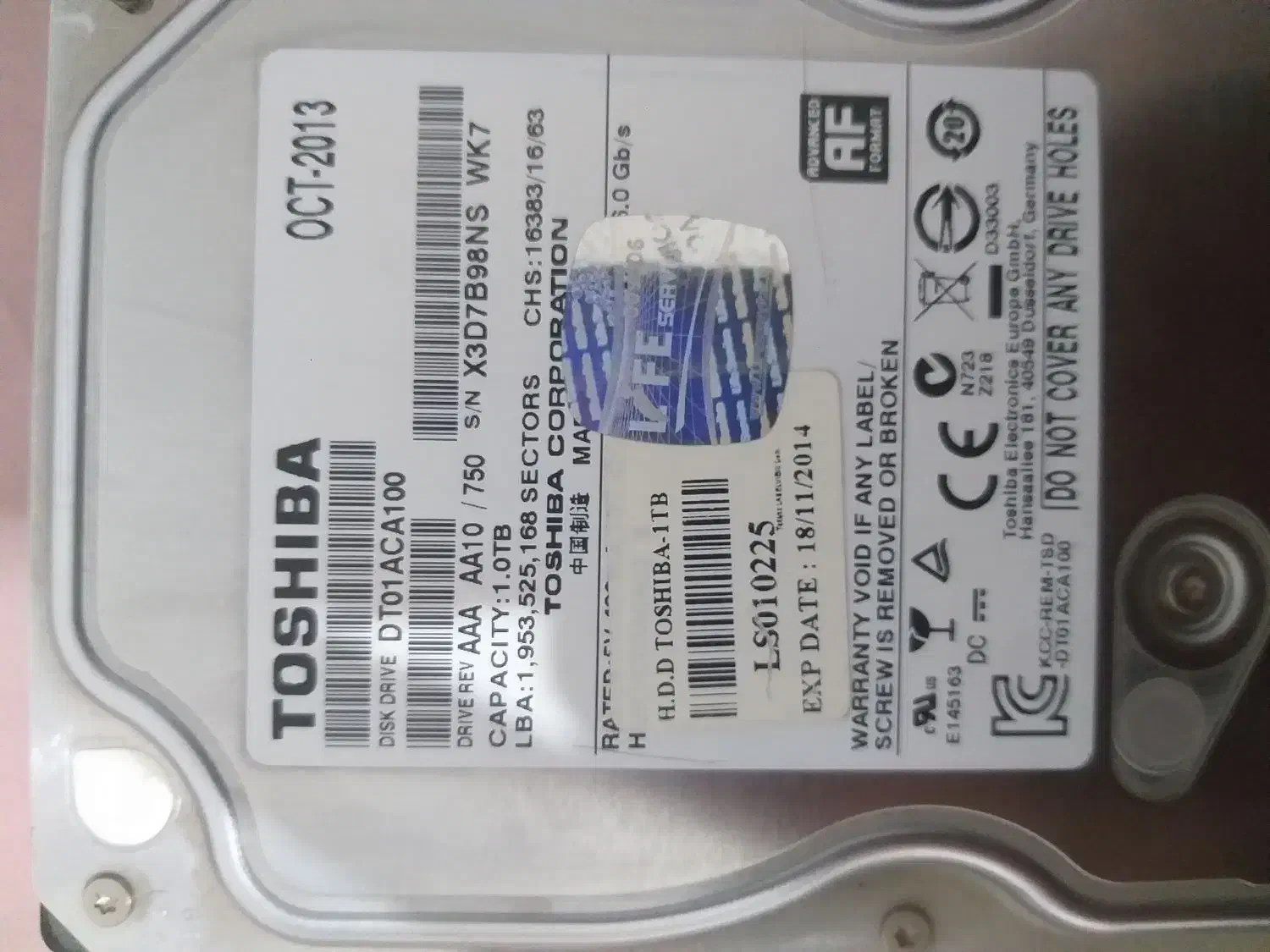 هارد 1ترابایت توشیبا|قطعات و لوازم جانبی رایانه|رباط‌کریم, الارد|دیوار
