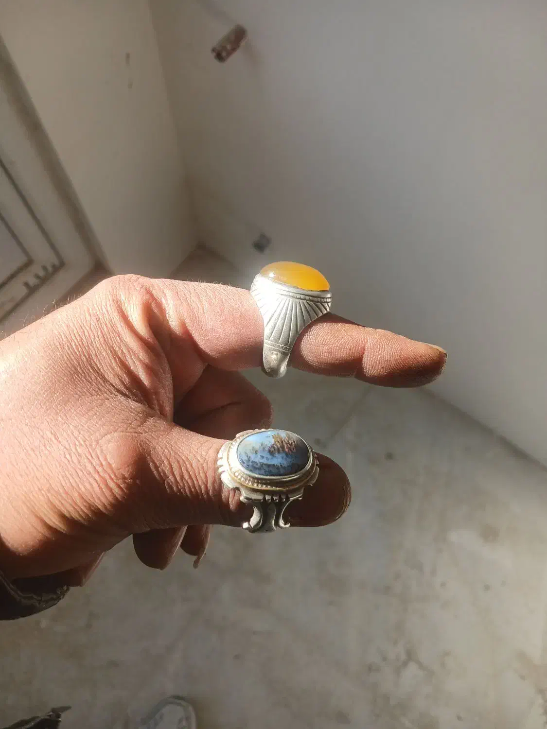 فروش ۲عددانگشترشجروعقیق آبدار کاره دست|جواهرات|ملایر, |دیوار