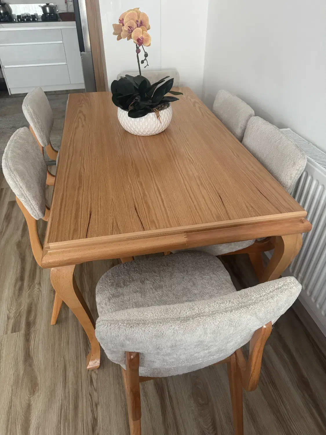 میز نهار خوری ۶ نفره  نو چوب راش بسیار محکم و شیک|میز و صندلی غذاخوری|شیراز, انجیر|دیوار