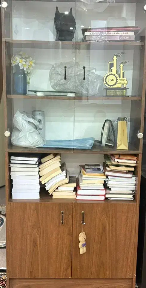 کتابخانه و آینه|کتابخانه، شلف، قفسههای دیواری|اهواز, کوی مهدیس|دیوار