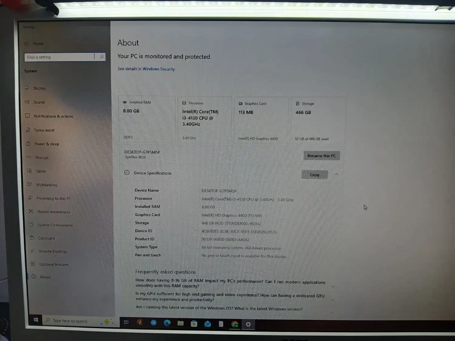 کامپیوتر pcیا همان سیستم core i3 نسل چهار|رایانه رومیزی|تبریز, |دیوار