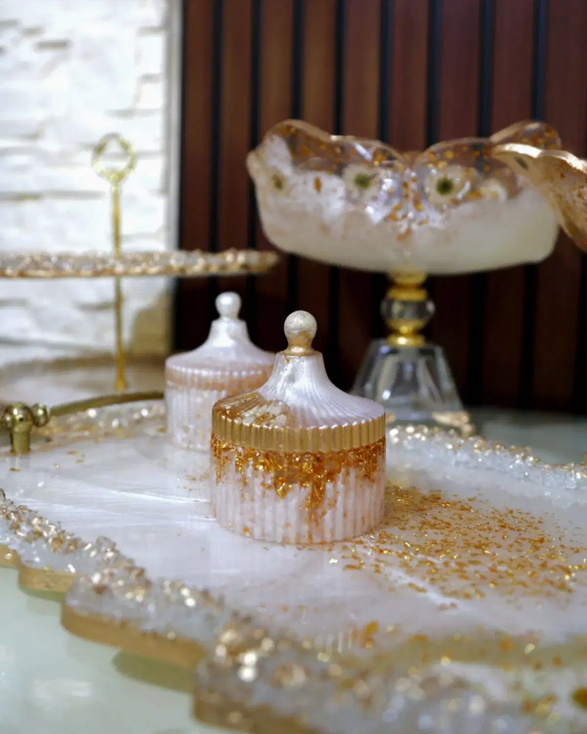 ظروف با گل بابونه طبیعی به علاوه یادگیری|ظروف سرو و پذیرایی|گنبد کاووس, |دیوار