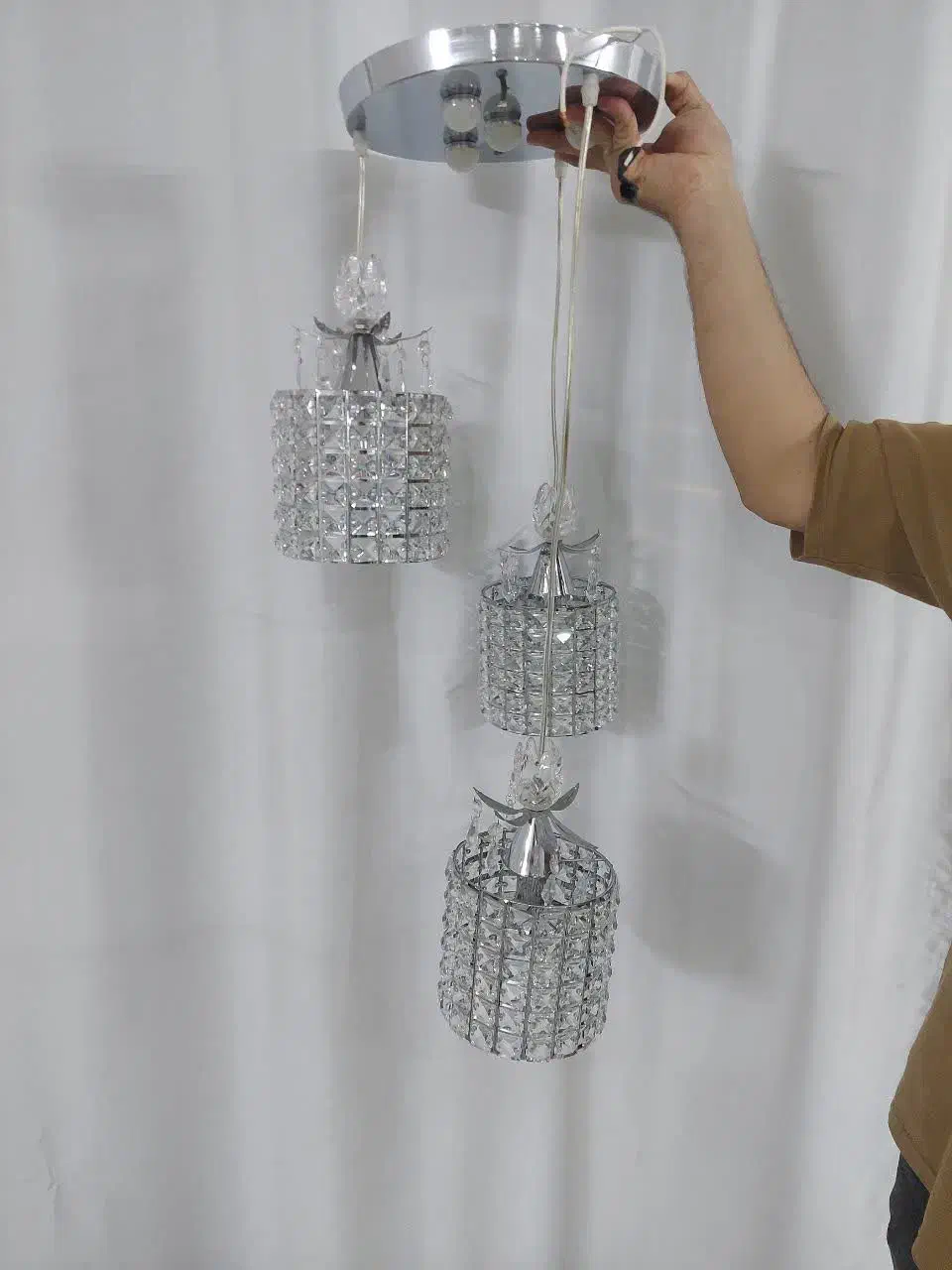 لوستر کریستال ۳ شاخه|لوستر و چراغ آویز|مشهد, امیر|دیوار