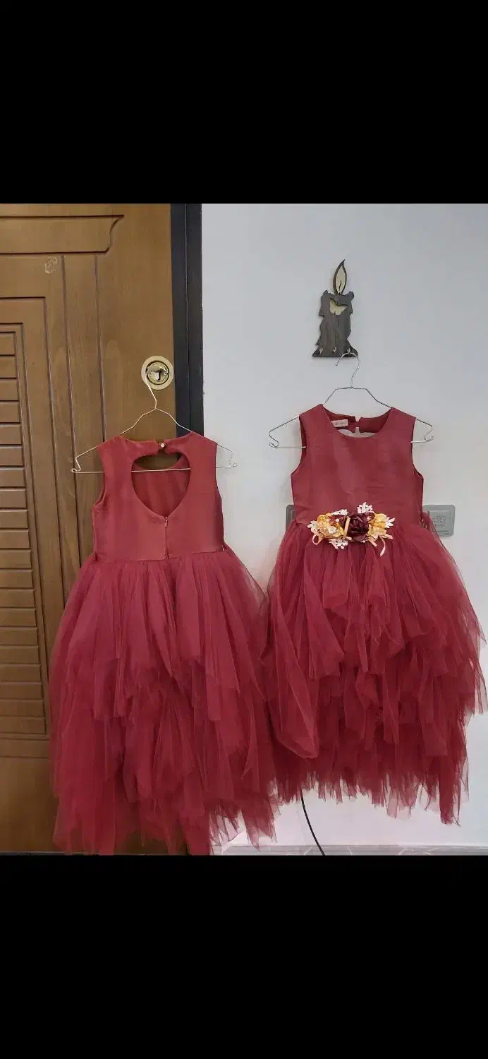 لباس پیراهن مجلسی کودک دوقلو قیمت توافقی|لباس|رشت, منظریه|دیوار