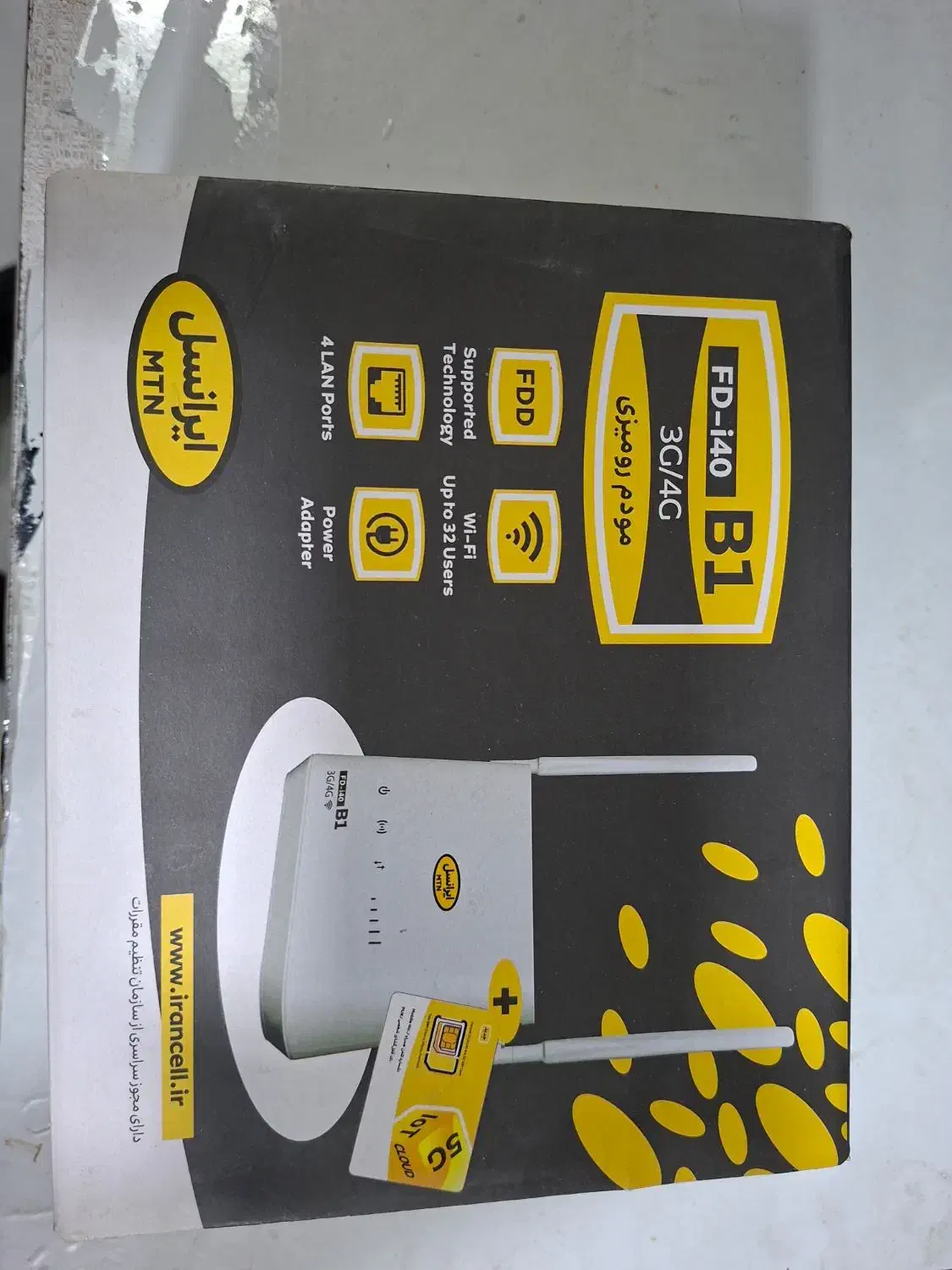 مودم ایرانسل مدل fd-i40 b1 در حد نو|مودم و تجهیزات شبکه|شیراز, کاراندیش|دیوار