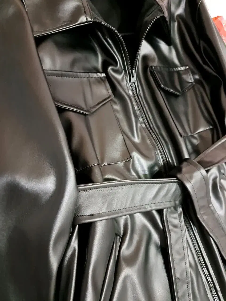 مانتو چرم مشکی|لباس|آباده, |دیوار