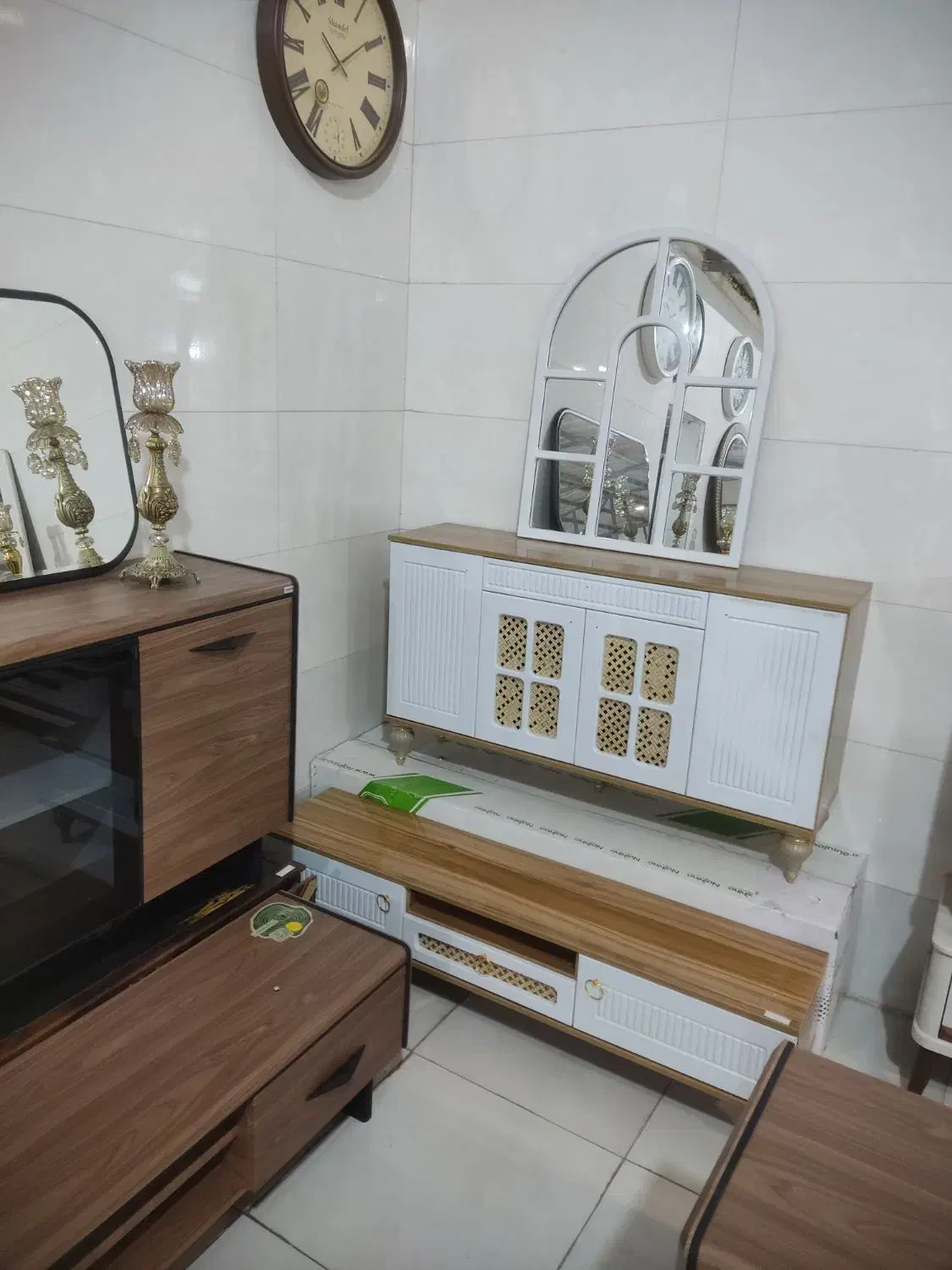 آینه کنسول حصیری|بوفه، ویترین، کنسول|یزد, |دیوار
