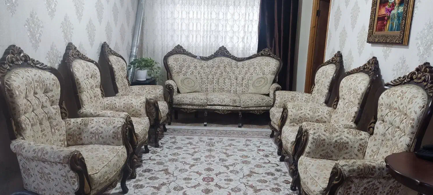 مبل استیل ۹ نفره سالم|مبلمان خانگی و میز عسلی|بهشهر, |دیوار