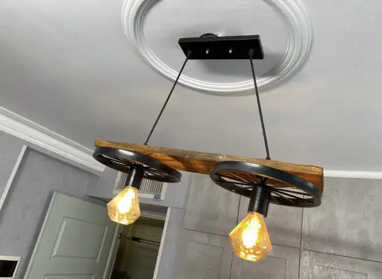 لوستر ترکیب چوب وفلز|لوستر و چراغ آویز|تهران, امیرآباد|دیوار