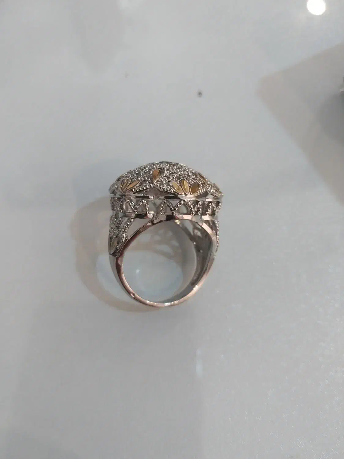 انگشتر شیک ومجلسی برنج دورنگ.آبکاری اورانیوم|جواهرات|تهران, آهنگ|دیوار