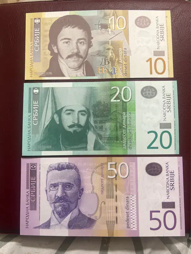 اسکناس ۱۰ ۲۰ ۵۰ دینار کشور صربستان|کلکسیون سکه، تمبر، اسکناس|اراک, |دیوار
